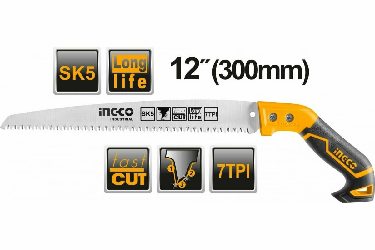 Пила садовая 300мм INGCO HPS3008