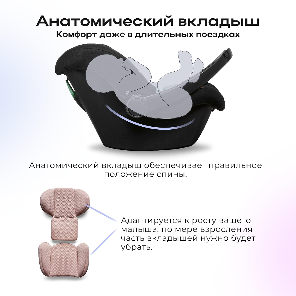 Автокресло-переноска ABC Design Tulip Diamond Rose Gold, черный с розовым (1200197/2004) - фото №4