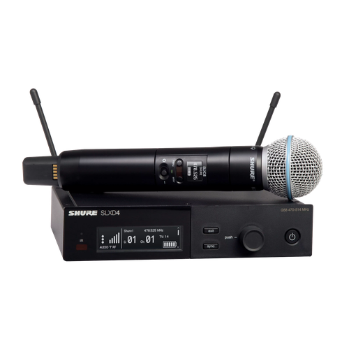 SHURE SLXD24EB58 H56 цифровая радиосистема ручным микрофоном Beta 58 динамическим суперкардиоидным 470-638 МГц рабочий диапазон 518-562 МГц выно 12500000₽
