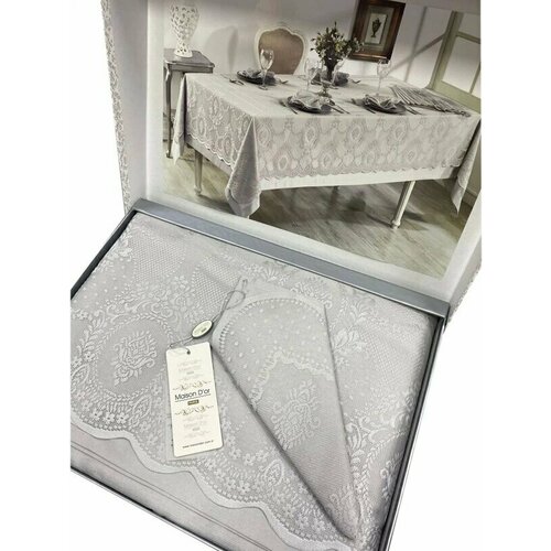 Скатерть MARINELLA (серый, 160х270/45х45 -8 шт)