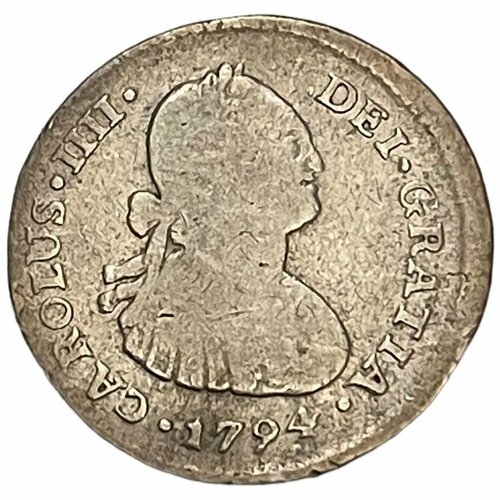 Перу 1 реал 1794 г. клуб нумизмат монета 2 реала перу 1795 года серебро карл iv