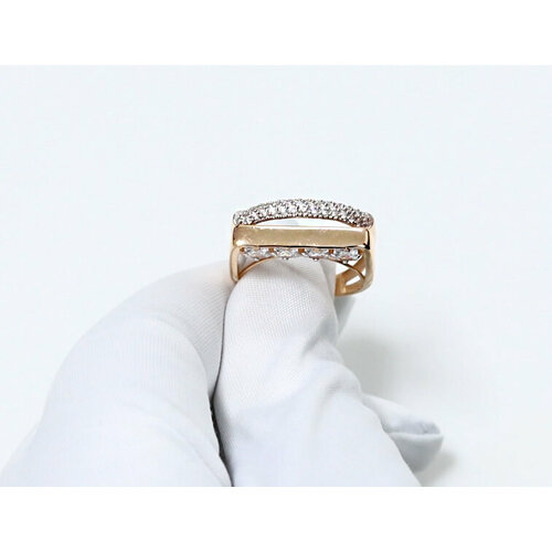 фото Кольцо diamant online, золото, 585 проба, фианит, размер 18, прозрачный