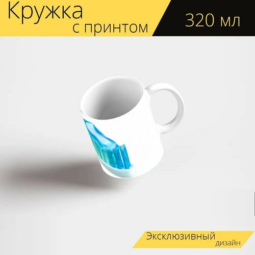 Кружка с рисунком, принтом Зубная паста, зубная щетка, белый 320 мл. кружка с рисунком принтом зубная паста зубная щетка чистить зубы 320 мл