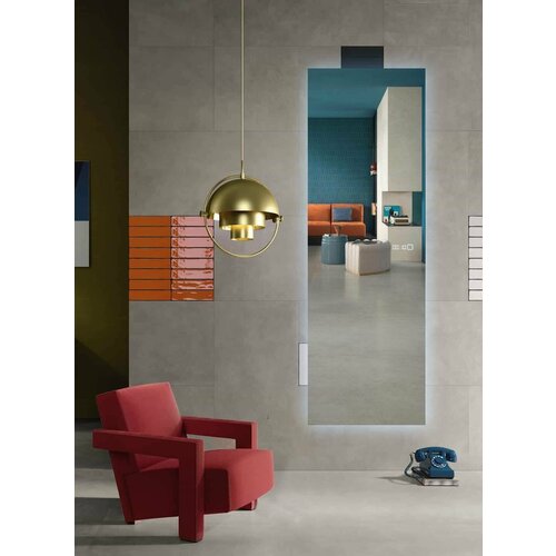 Зеркало для ванной с часами Qwerty 1800*600 вертикальное прямоугольное с холодной LED-подсветкой