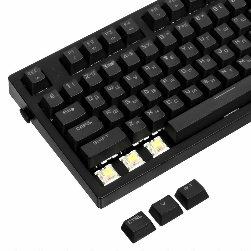 Клавиатура проводная ARDOR GAMING Immortality TKL, механическая Gateron Yellow, клавиш - 87, USB, черная — фото 6