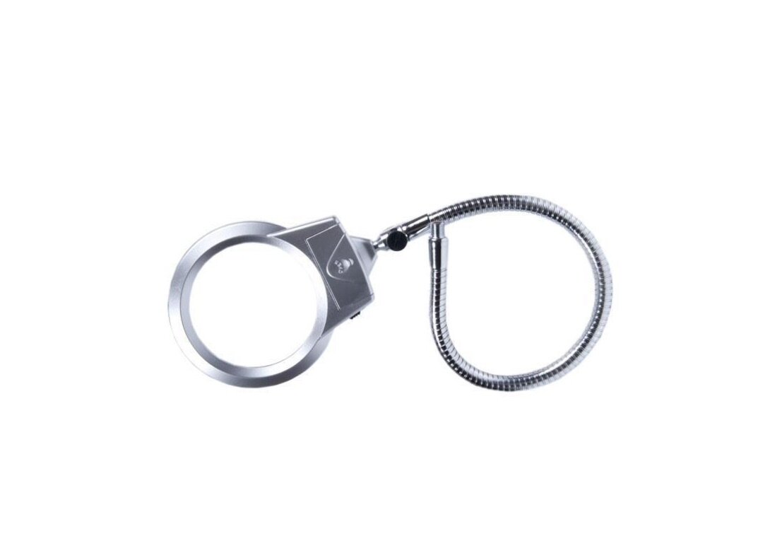 Magnifier / Лупа линза 90мм с гибким штативом на струбнице