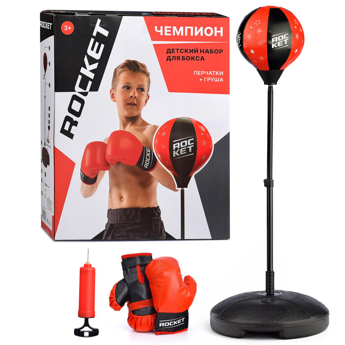 Игровой набор R0145 "Бокс- Чемпион" стойка 90-125см+перчатки