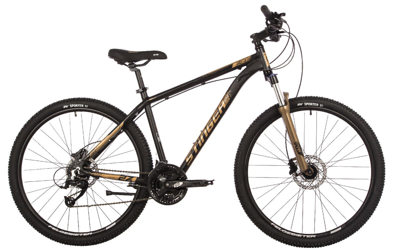 Горный велосипед Stinger Element Pro 27.5" (2023) 20" Золотой (176-186 см)