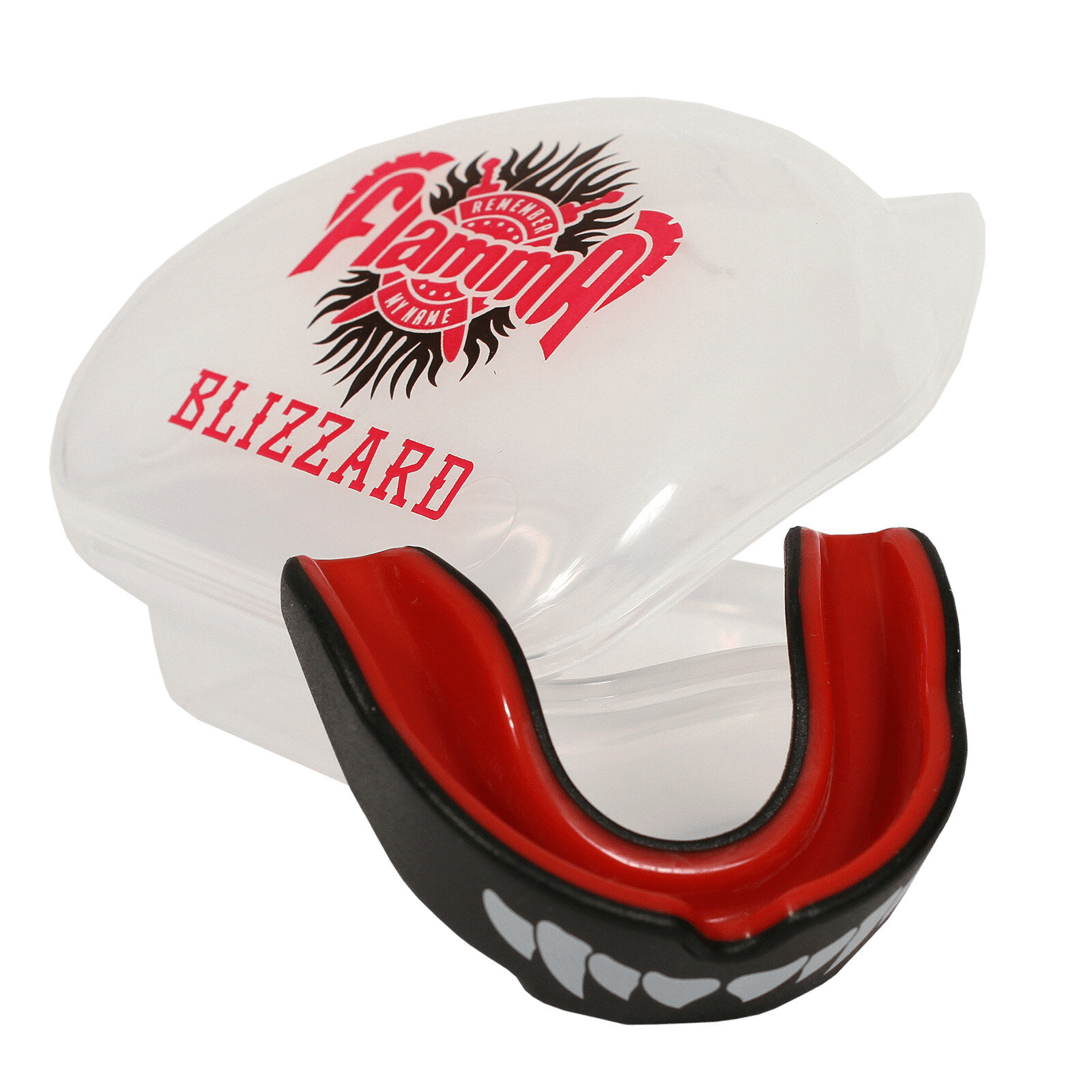 Детская боксерская капа, спортивная для защиты зубов Flamma Blizzard Monster 2.0 - Black/Red (до 11 лет)