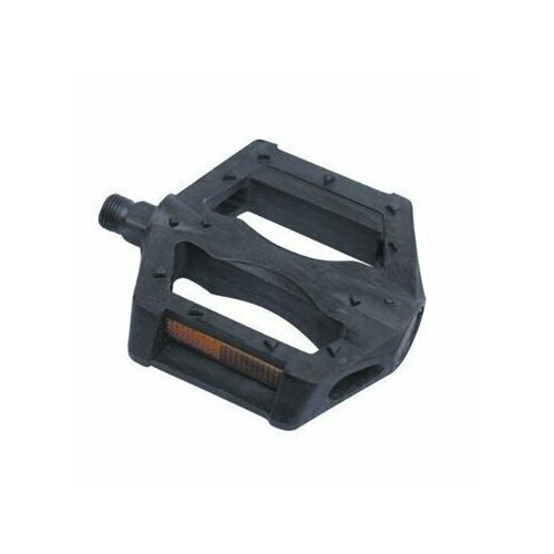 фото Педали пластик с шарик. подш. широкие, с отражат. резьба 1/2" (50) черные mark19