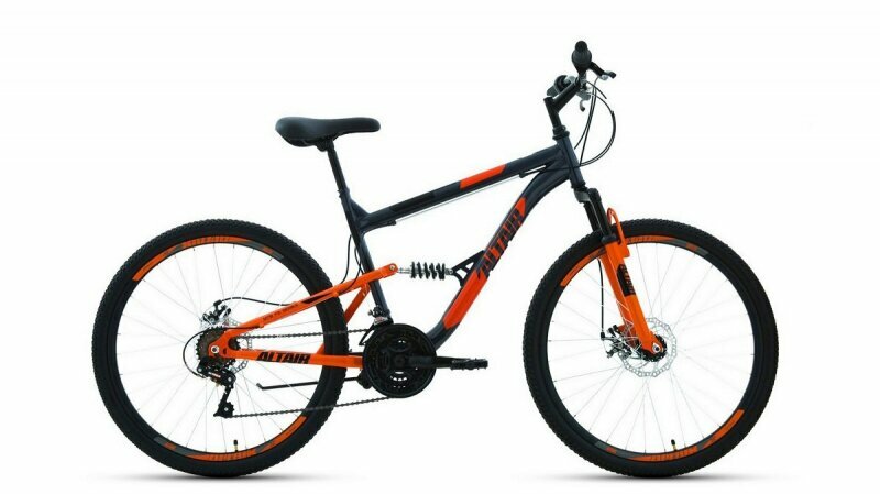 Велосипед 26 FORWARD ALTAIR FS 2.0 (DISK) (Двухподвес) (18-ск.) 2022 (рама 18) темный/серый/оранж