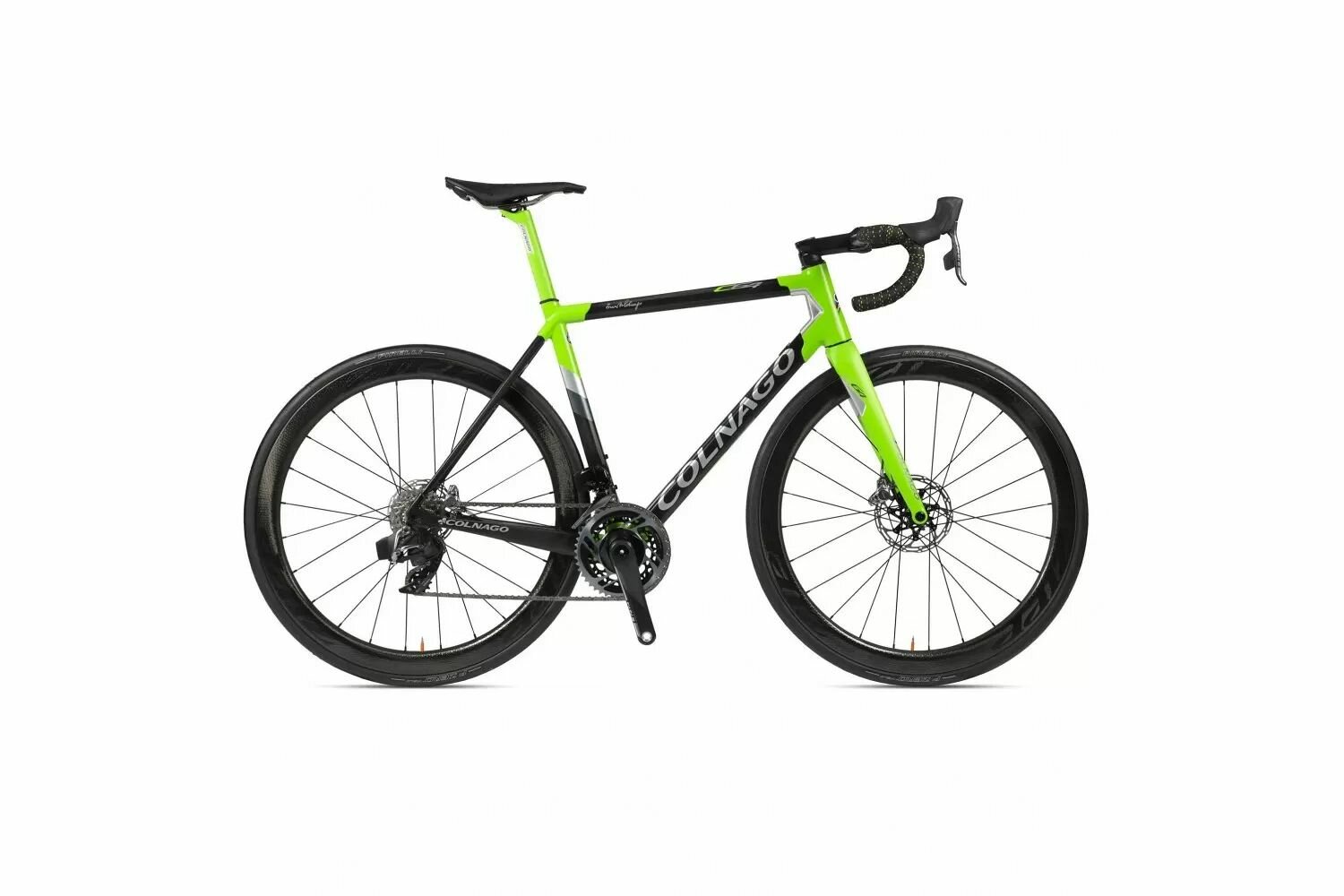 Велосипед Colnago C64 Disc Ultegra Di2 (2022) (Велосипед Colnago C64 Disc Ultegra Di2 2022 Черный-Зеленый 52s,1CCL. C64.0TU. U2E. W4C.52S. PJGR)