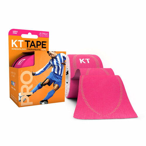 Кинезиотейп KT Tape PRO, Синтетическая основа, 20 полосок 25 х 5 см, цвет Hero Pink