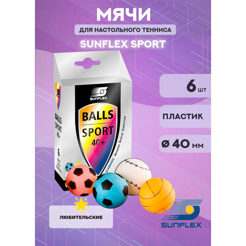 Мячи для настольного тенниса Sunflex Sport 40+ (6 шт.)