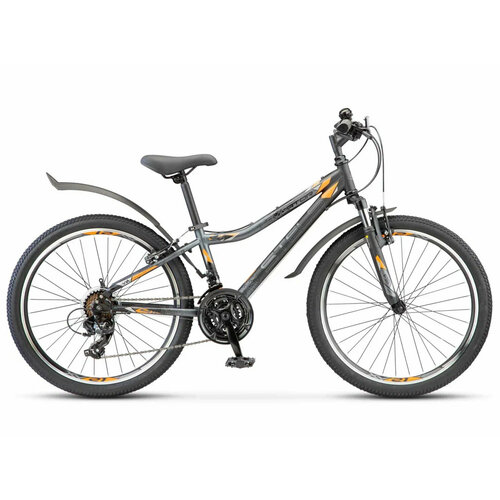 Подростковый велосипед Stels Navigator 410 V 21-sp V010 (2023) 24 Серо-черный (130-150 см)