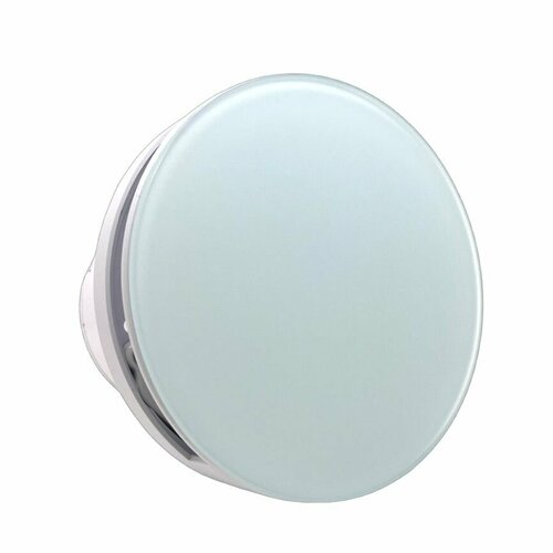 С таймером и датчиком влажности круглый малошумный (28,5дБ) вентилятор со стеклянной белой панелью, D100мм, VENTFAN Solar100, белый матовый, Сербия