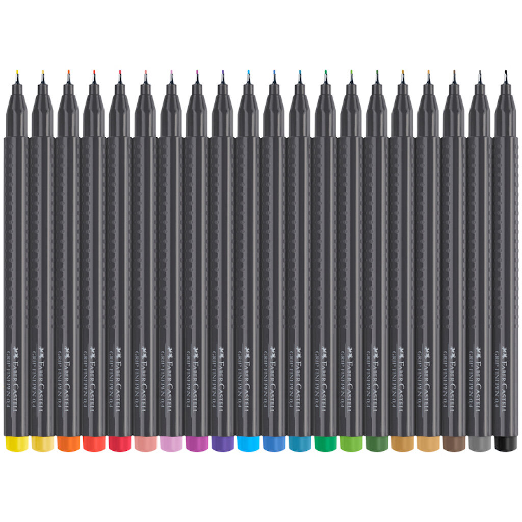 Ручка капиллярная Faber-Castell Grip 0,4мм набор цветов в футляре 20 шт. - фото №4