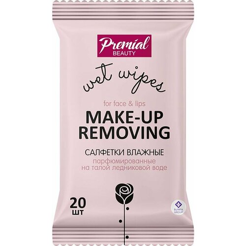 Салфетки влажные Premial для снятия макияжа 20шт х2шт