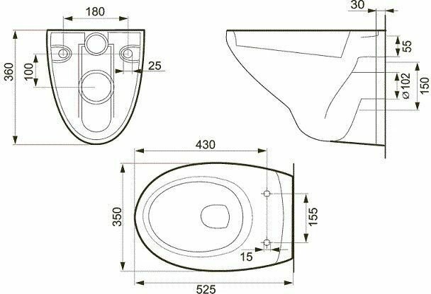 Чаша подвесного унитаза Cersanit Delfi S-MZ-DELFI-w