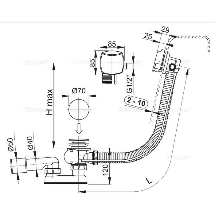 Слив-перелив Alcaplast - фото №7