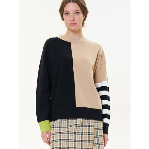 Свитер VOSQ, размер M, бежевый, черный