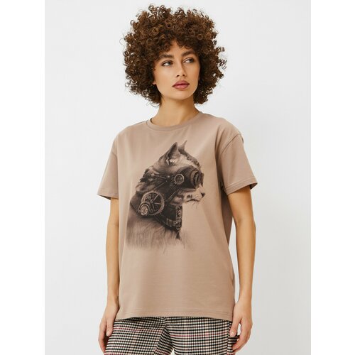 Футболка VOSQ, размер XS, бежевый