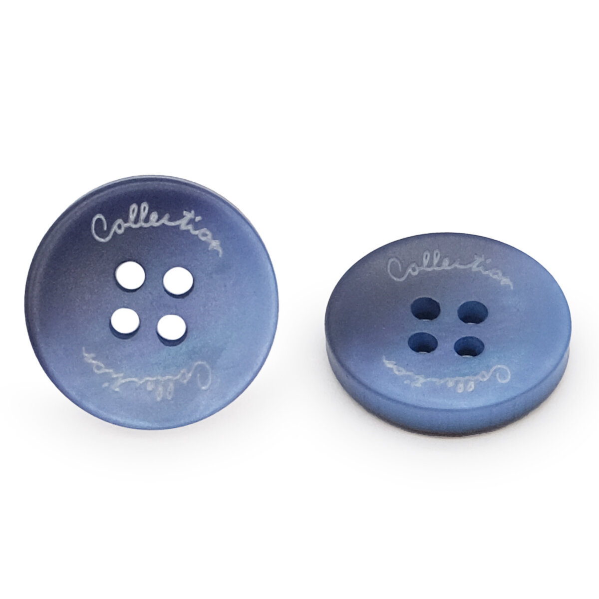 CB 3643 Пуговица 'Collection' 24L (15 мм), 4 прокола, пластик (синий), 36 шт