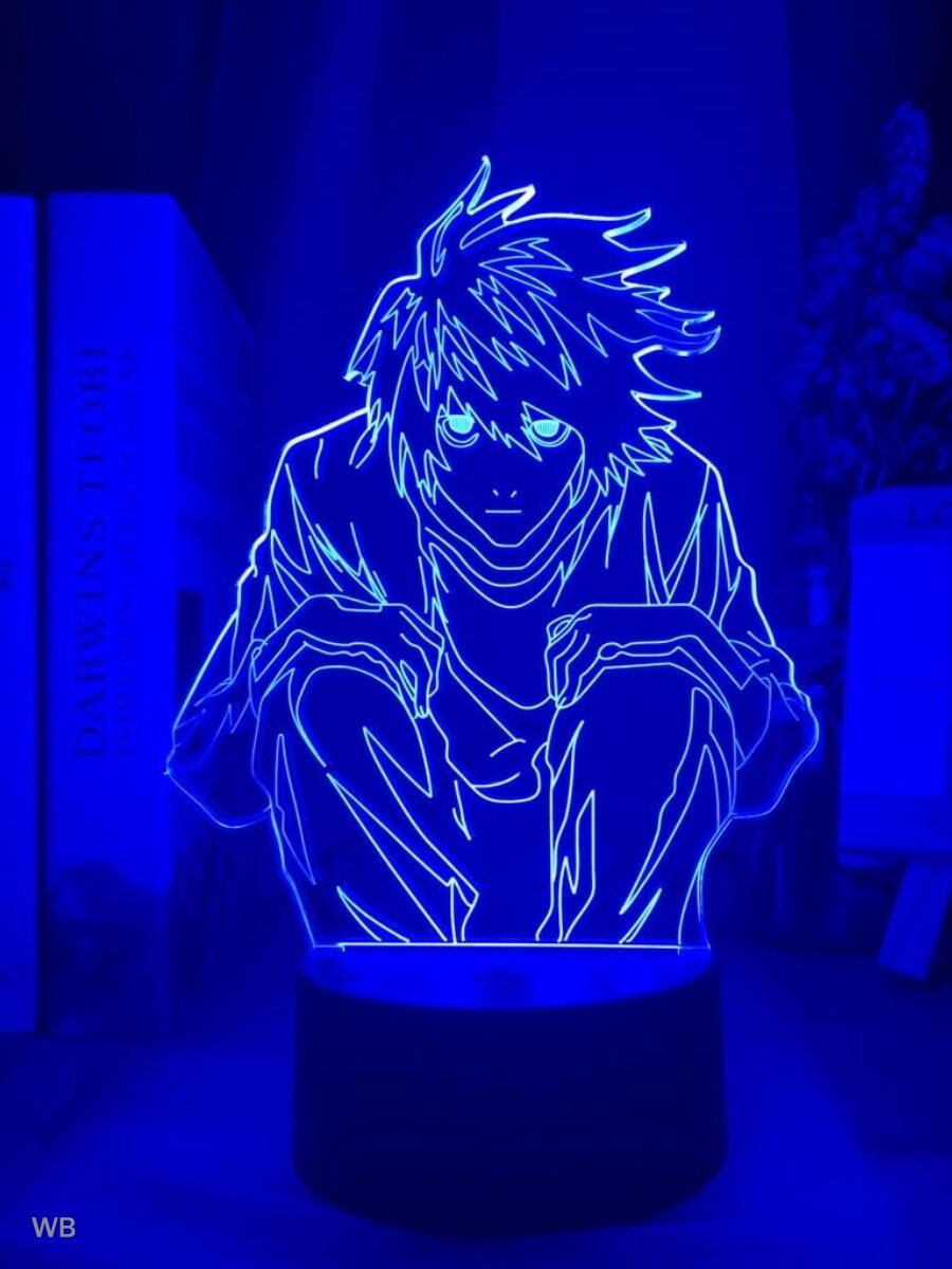 Ночник Аниме Тетрадь Смерти - Anime Death Note, RGB, 16 Цветов, Пульт ДУ.