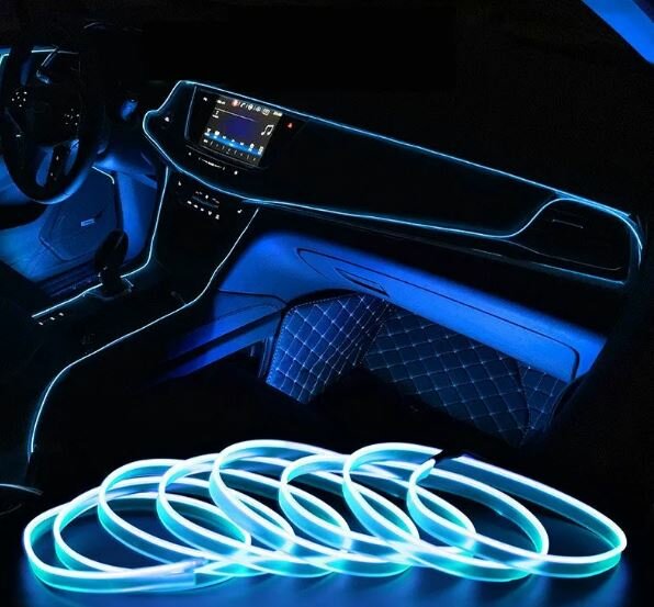 Гибкая светодиодная полоса для салона автомобиля 5 м. белая — фото 4