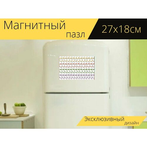 Магнитный пазл Границы листа, красочный, рамка на холодильник 27 x 18 см.