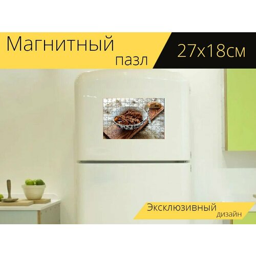 Магнитный пазл "Чили кон карне, еда, теплый" на холодильник 27 x 18 см.