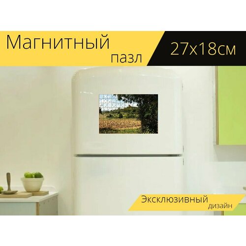 Магнитный пазл Тоскана, италия, поле на холодильник 27 x 18 см.