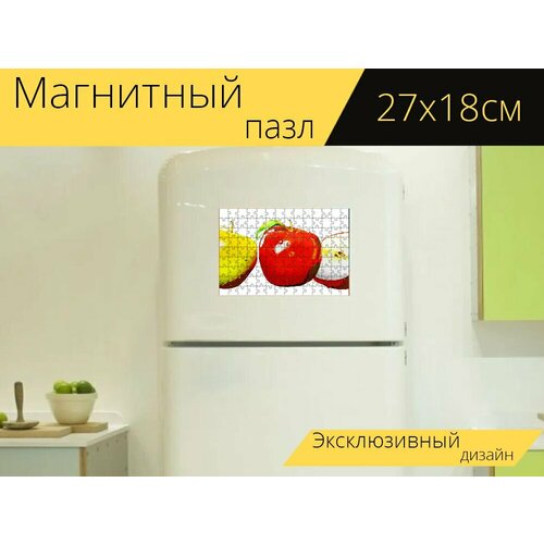 Магнитный пазл Акварелью фрукты, фрукты, грейпфрут на холодильник 27 x 18 см. магнитный пазл горько зима фрукты на холодильник 27 x 18 см