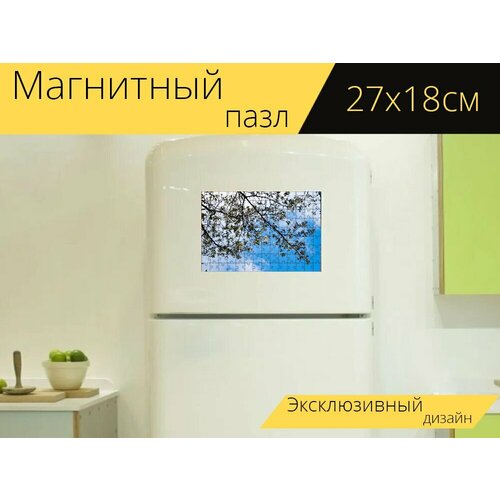 Магнитный пазл Вишневое дерево, весна, весенний цветок на холодильник 27 x 18 см. магнитный пазл вишневое дерево япония цветок цветы на холодильник 27 x 18 см