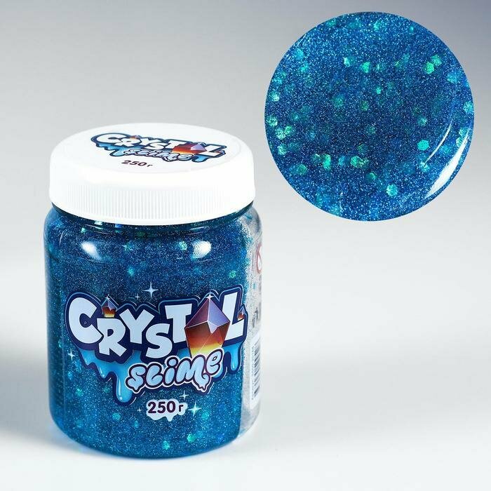 Слайм Космический песок Crystal slime, голубой, 250 г