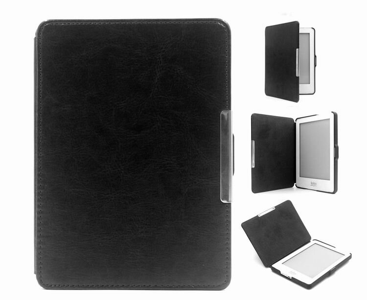 Чехол-обложка MyPads для электронной книги Kobo Glo черный кожаный — фото 2