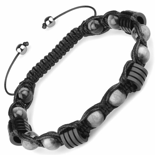 фото Браслет everiot, соколиный глаз, размер 19 см, черный