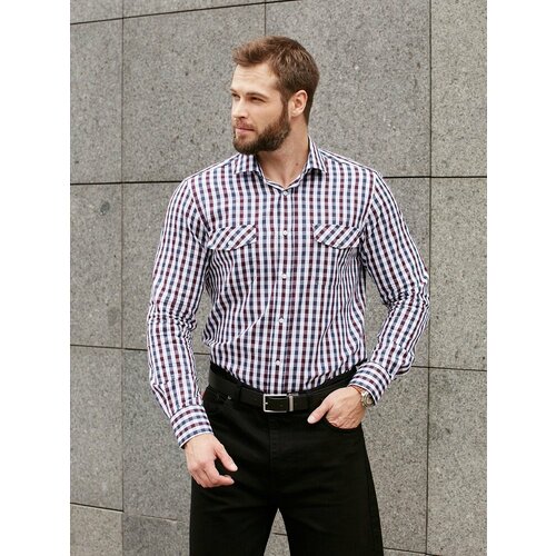 фото Рубашка dave raball, размер 43 182-188, бордовый