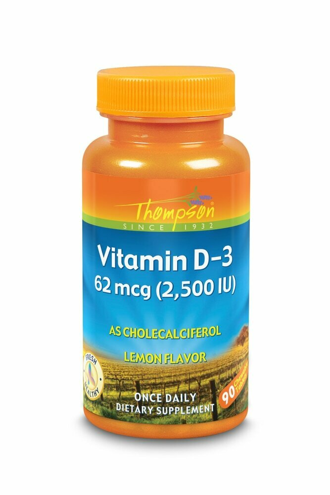 Thompson Vitamin D-3 Lemon - 2500 IU - 90 Chewables