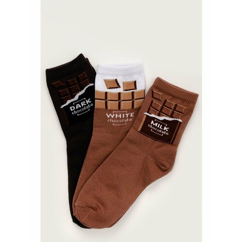 фото Носки berchelli, 3 пары, размер 23-25, коричневый