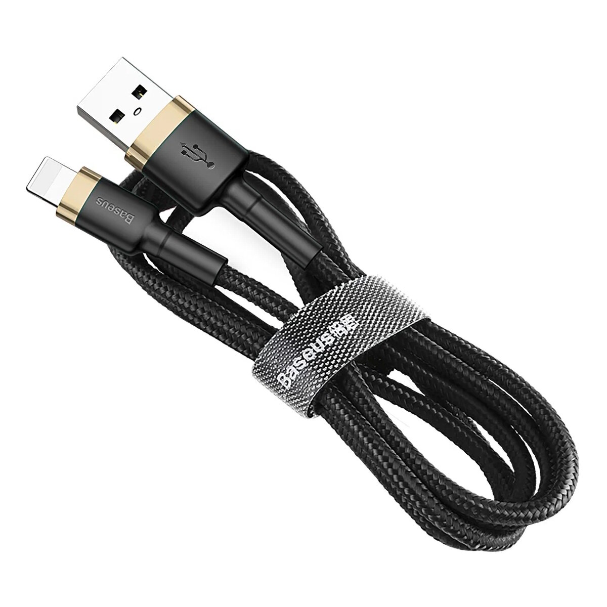 Кабель Baseus Cafule USB - Lightning (CALKLF-BV1) 1м черный/золотистый