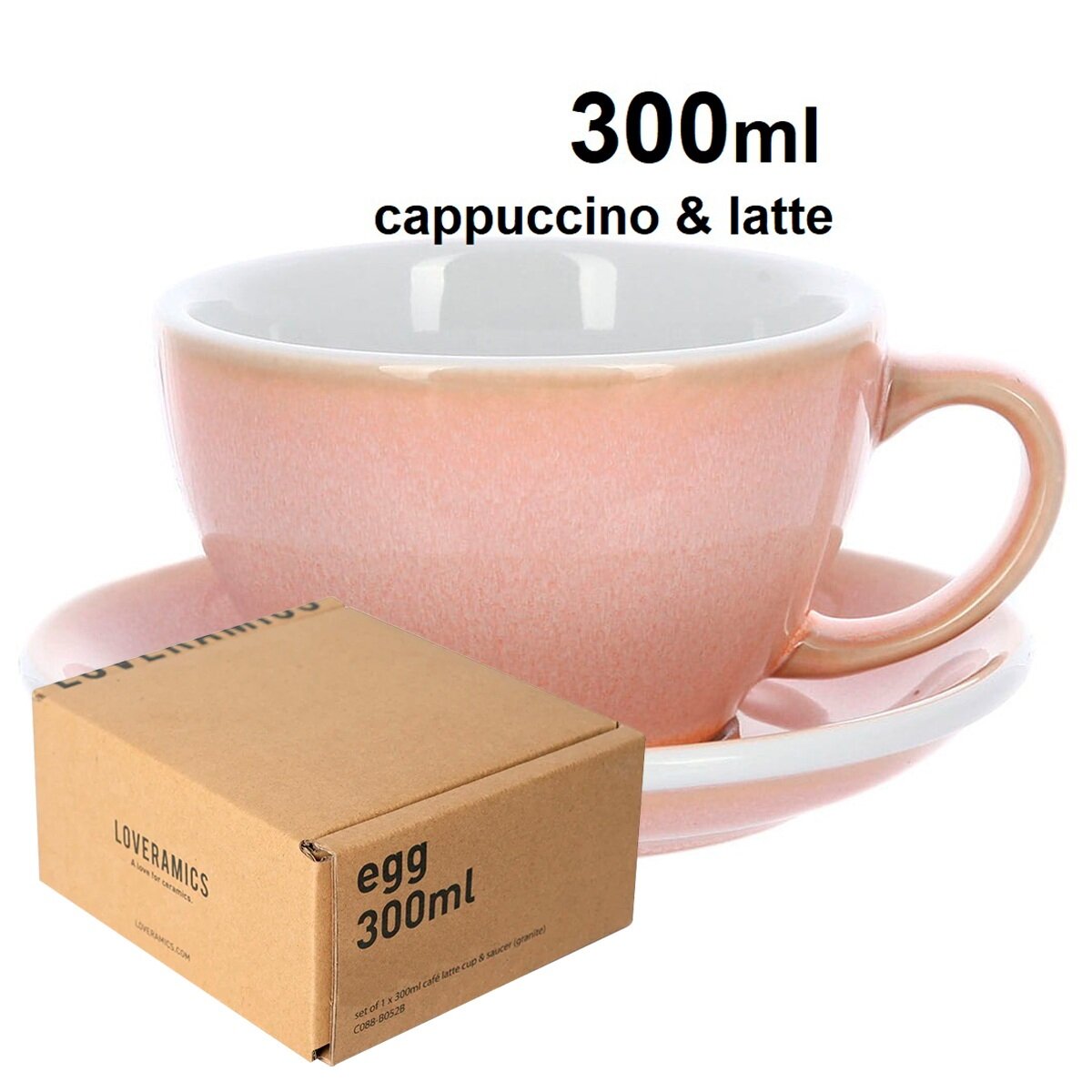 Кофейная пара Loveramics (Лаврамикс) Egg 300 мл. Box, розовый