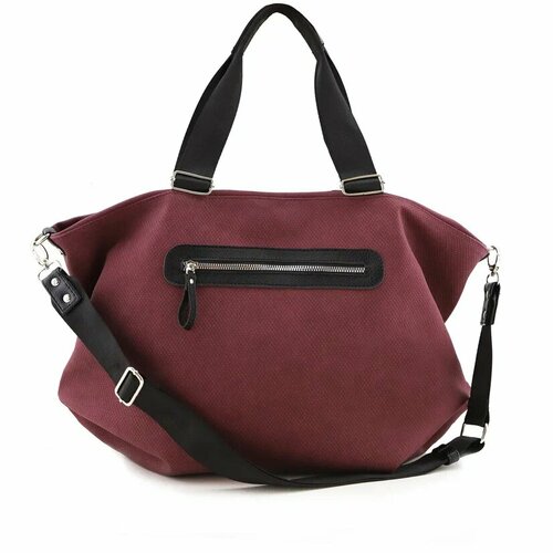 фото Сумка шоппер olivi к1124/1бордовая, фактура плетеная, бордовый