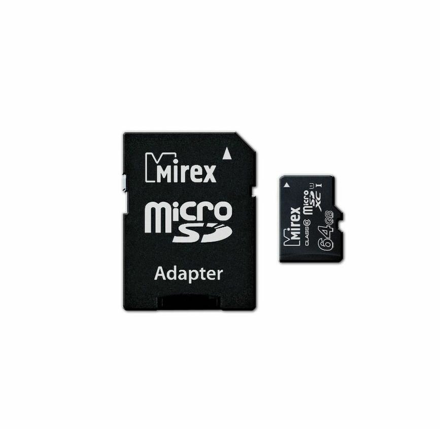 Карта памяти MICRO-SD 64Gb Mirex Class 10