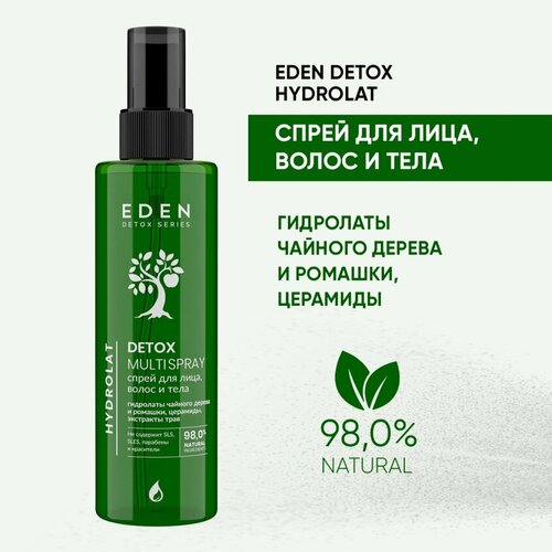 Спрей для лица, волос и тела EDEN DETOX с гидролатами 200 мл