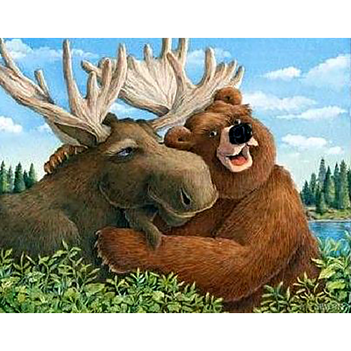 Картина по номерам Лось и медведь 40х50 см АртТойс картина по номерам боевой медведь 40х50 см
