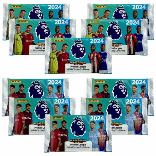 Набор 10 пакетиков Panini Adrenalyn XL АПЛ 2023-24 / подарочный набор футбольных карт любителям панини