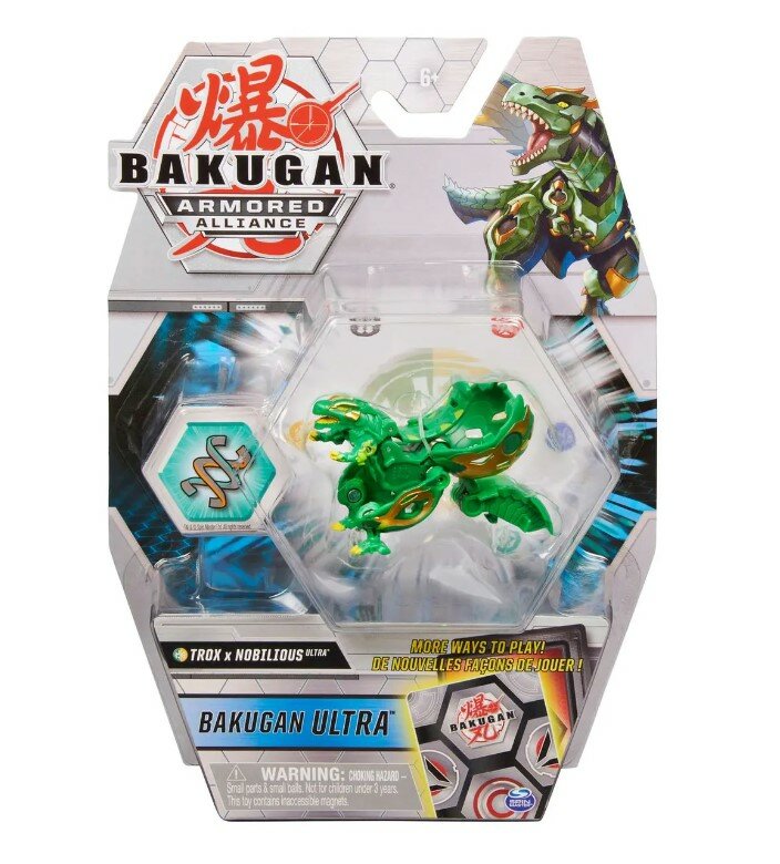 Фигурка-трансформер Bakugan S2 Ультра Trox x Nobilious зелёный-золотой 6055885/20124616