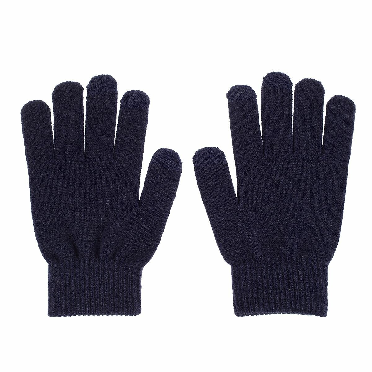 Зимние женские вязаные перчатки для работы с сенсорным экраном - темно-синие 