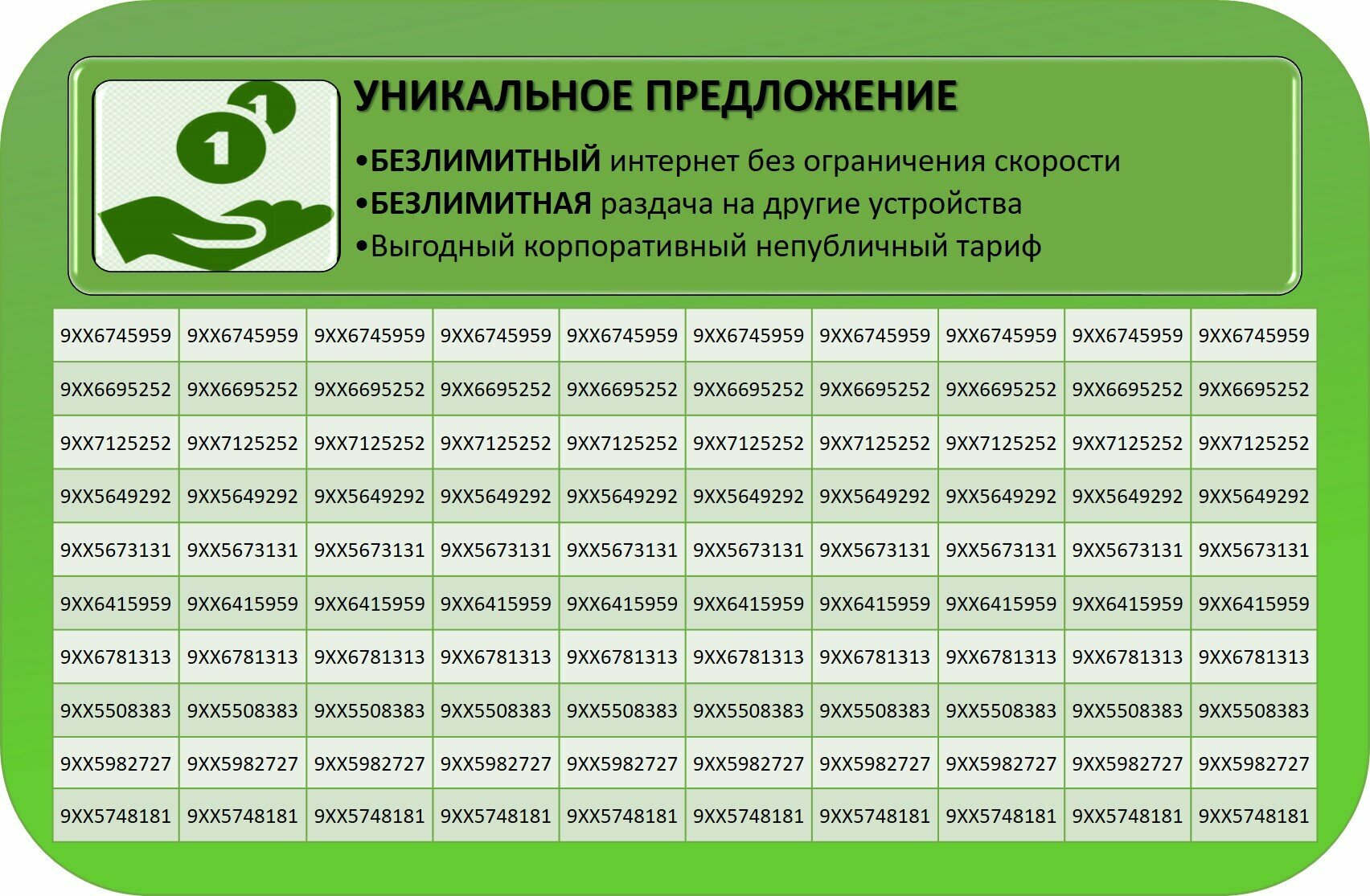 СИМ карта с Раздачей Безграничного интернета и Красивым номером с повтором ABAB Абон плата за тариф 420руб/мес 500мин